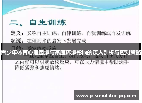 青少年体育心理困境与家庭环境影响的深入剖析与应对策略
